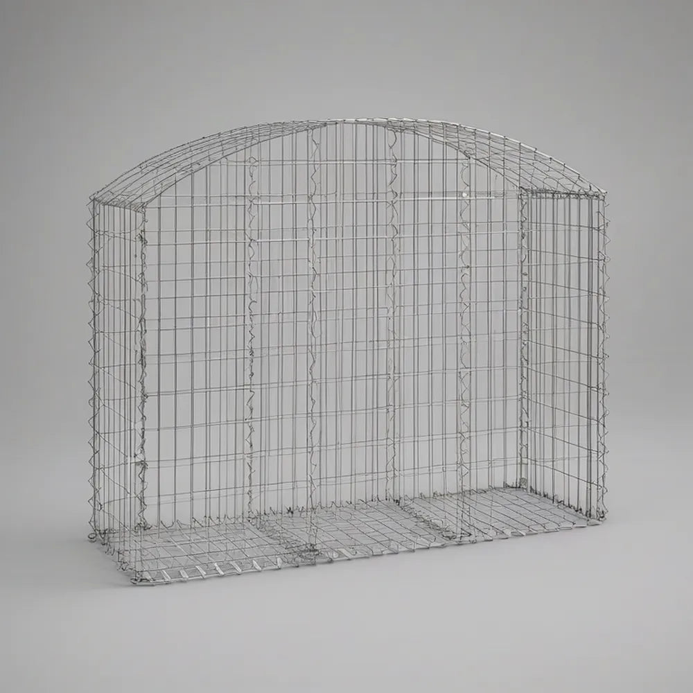 Obloukový gabionový květináč z pozinkované oceli 100 × 30 × 90 cm, stříbrný