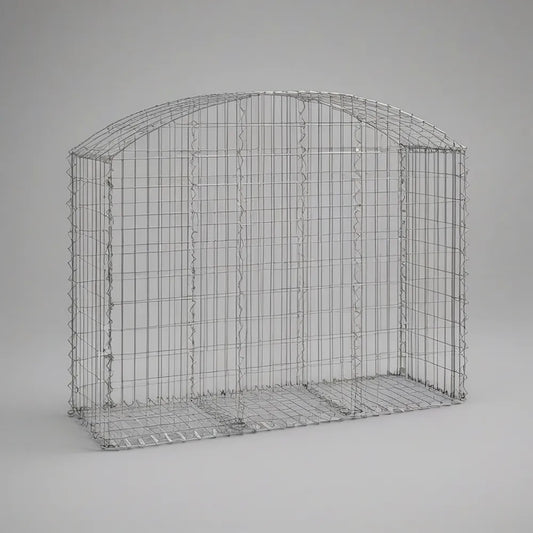 Obloukový gabionový květináč z pozinkované oceli 100 × 30 × 90 cm, stříbrný